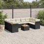 Gartensofa-Set, 10-teilig, mit schwarzen Kissen und synthetischem Rattan. von , Gartensets - Ref: Foro24-3256133, Preis: 598,...