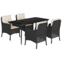 Set de muebles jardín 5 pzas con cojines ratán sintético negro de , Conjuntos de jardín - Ref: Foro24-3211909, Precio: 483,42...