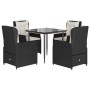 Set de muebles jardín 5 pzas con cojines ratán sintético negro de , Conjuntos de jardín - Ref: Foro24-3262827, Precio: 494,54...