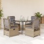 Garten-Essgruppe 5-teilig mit Kissen aus synthetischem Rattan in Beige. von , Gartensets - Ref: Foro24-3263000, Preis: 502,82...