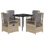 5-piece garden dining set with beige synthetic rattan cushions by , Garden sets - Ref: Foro24-3263000, Price: 502,82 €, Disco...