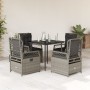 Garden dining set 5 pieces with light gray synthetic rattan cushions by , Garden sets - Ref: Foro24-3263028, Price: 502,82 €,...