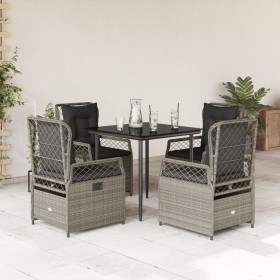 Garden dining set 5 pieces with light gray synthetic rattan cushions by , Garden sets - Ref: Foro24-3263028, Price: 502,82 €,...