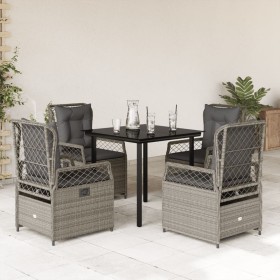 Set comedor de jardín 5 pzas cojines ratán sintético gris claro de , Conjuntos de jardín - Ref: Foro24-3263035, Precio: 484,7...