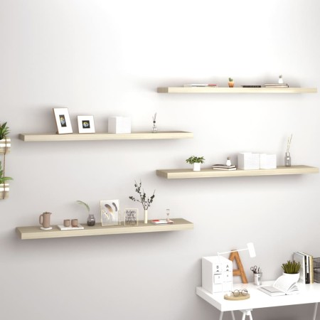 Floating wall shelves 4 units MDF oak color 120x23.5x3.8 cm by vidaXL, Shelves and shelves - Ref: Foro24-323885, Price: 92,94...