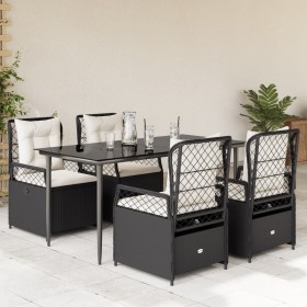 5-piece garden furniture set with black synthetic rattan cushions by , Garden sets - Ref: Foro24-3262960, Price: 534,69 €, Di...