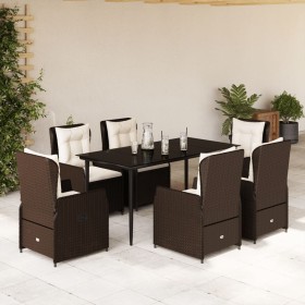 7-piece garden dining set with brown synthetic rattan cushions by , Garden sets - Ref: Foro24-3262844, Price: 709,99 €, Disco...