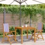 Garden chairs 2 units solid acacia wood and blue white fabric by , Garden chairs - Ref: Foro24-367662, Price: 148,20 €, Disco...