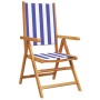 Garden chairs 2 units solid acacia wood and blue white fabric by , Garden chairs - Ref: Foro24-367662, Price: 148,20 €, Disco...