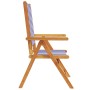 Garden chairs 2 units solid acacia wood and blue white fabric by , Garden chairs - Ref: Foro24-367662, Price: 148,20 €, Disco...