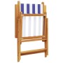 Garden chairs 2 units solid acacia wood and blue white fabric by , Garden chairs - Ref: Foro24-367662, Price: 148,20 €, Disco...