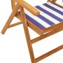 Garden chairs 2 units solid acacia wood and blue white fabric by , Garden chairs - Ref: Foro24-367662, Price: 148,20 €, Disco...