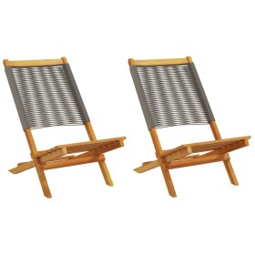 Garden chairs 2 units solid acacia wood gray polypropylene by , Garden chairs - Ref: Foro24-367688, Price: 110,88 €, Discount: %