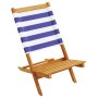 Garden chairs 2 units solid acacia wood and blue white fabric by , Garden chairs - Ref: Foro24-367695, Price: 107,87 €, Disco...