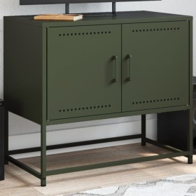 Mueble para TV de acero verde oliva 68,5x39x60,5 cm de , Muebles TV - Ref: Foro24-846474, Precio: 75,99 €, Descuento: %