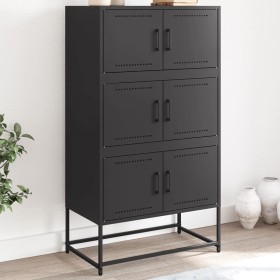 Black steel sideboard 68.5x38.5x123.5 cm by , Sideboards - Ref: Foro24-846488, Price: 137,99 €, Discount: %