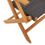 Folding garden chairs 6 pcs solid wood and black PE rattan by , Garden chairs - Ref: Foro24-3214557, Price: 357,83 €, Discoun...