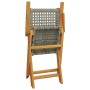 Folding garden chairs 6 pcs solid wood and gray PE rattan by , Garden chairs - Ref: Foro24-3214560, Price: 401,84 €, Discount: %