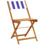 Folding garden chairs 6 pcs solid wood blue white fabric by , Garden chairs - Ref: Foro24-3214626, Price: 244,99 €, Discount: %