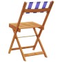 Folding garden chairs 6 pcs solid wood blue white fabric by , Garden chairs - Ref: Foro24-3214626, Price: 244,99 €, Discount: %