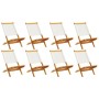 Folding garden chairs 8 units solid wood and cream fabric by , Garden chairs - Ref: Foro24-3214639, Price: 405,45 €, Discount: %