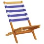 Folding garden chairs 6 pcs solid wood blue white fabric by , Garden chairs - Ref: Foro24-3214653, Price: 303,53 €, Discount: %