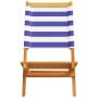 Folding garden chairs 6 pcs solid wood blue white fabric by , Garden chairs - Ref: Foro24-3214653, Price: 303,53 €, Discount: %