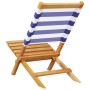 Folding garden chairs 6 pcs solid wood blue white fabric by , Garden chairs - Ref: Foro24-3214653, Price: 303,53 €, Discount: %