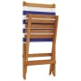 Folding garden chairs 6 pcs solid wood blue white fabric by , Garden chairs - Ref: Foro24-3214653, Price: 303,53 €, Discount: %