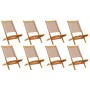 Folding garden chairs 8 pcs solid wood and taupe fabric by , Garden chairs - Ref: Foro24-3214645, Price: 395,65 €, Discount: %