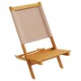 Folding garden chairs 8 pcs solid wood and taupe fabric by , Garden chairs - Ref: Foro24-3214645, Price: 395,65 €, Discount: %