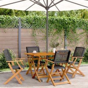 5-teiliges Gartenspeiseset aus PE-Rattan und massivem Holz in Schwarz. von , Gartensets - Ref: Foro24-3281694, Preis: 337,76 ...