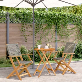 3-piece PE rattan and solid gray wood bistro set by , Garden sets - Ref: Foro24-3281791, Price: 188,40 €, Discount: %