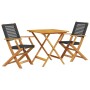 3-teiliges Bistro-Set aus PE-Rattan und massivem Holz in Schwarz von , Gartensets - Ref: Foro24-3281874, Preis: 195,99 €, Rab...