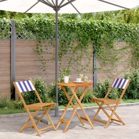 3-teiliges Bistro-Set aus Stoff und massivem Holz in Blau und Weiß. von , Gartensets - Ref: Foro24-3281753, Preis: 131,99 €, ...