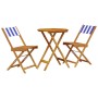 3-teiliges Bistro-Set aus Stoff und massivem Holz in Blau und Weiß. von , Gartensets - Ref: Foro24-3281753, Preis: 138,99 €, ...