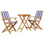 3-piece bistro set, fabric and solid blue and white wood by , Garden sets - Ref: Foro24-3281801, Price: 149,99 €, Discount: %