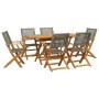 Set de comedor de jardín 7 pzas ratán PE madera acacia gris de , Conjuntos de jardín - Ref: Foro24-3281707, Precio: 522,44 €,...