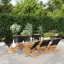 Reclining garden chairs 8 pcs solid acacia wood black by , Garden chairs - Ref: Foro24-3214630, Price: 414,47 €, Discount: %