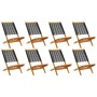 Reclining garden chairs 8 pcs solid acacia wood black by , Garden chairs - Ref: Foro24-3214630, Price: 414,47 €, Discount: %