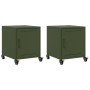 Bedside tables 2 units olive green steel 36x39x43.5 cm by , Nightstands - Ref: Foro24-846623, Price: 99,15 €, Discount: %