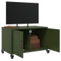 TV stand made of cold-rolled steel in olive green, measuring 68x39x43.5 cm. by , TV Furniture - Ref: Foro24-846642, Price: 73...