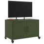 TV stand made of cold-rolled steel in olive green, measuring 68x39x43.5 cm. by , TV Furniture - Ref: Foro24-846642, Price: 73...