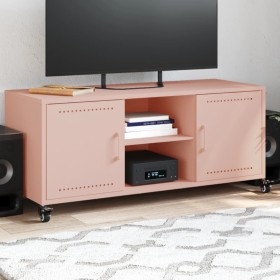 Mueble para TV acero laminado en frío rosa 100,5x39x43,5 cm de , Muebles TV - Ref: Foro24-846663, Precio: 121,99 €, Descuento: %