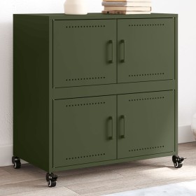 Cold-rolled steel sideboard in olive green 68.5x39x72 cm by , Sideboards - Ref: Foro24-846654, Price: 118,20 €, Discount: %