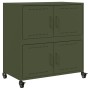 Cold-rolled steel sideboard in olive green 68.5x39x72 cm by , Sideboards - Ref: Foro24-846654, Price: 103,88 €, Discount: %