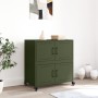 Cold-rolled steel sideboard in olive green 68.5x39x72 cm by , Sideboards - Ref: Foro24-846654, Price: 103,88 €, Discount: %