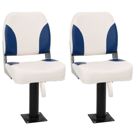 Asientos plegables de barco 4 uds azul y blanco 41x36x48 cm de , Embarcaciones - Ref: Foro24-3284288, Precio: 170,16 €, Descu...