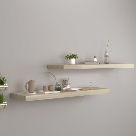 Floating wall shelves 2 pcs MDF oak 90x23.5x3.8 cm by vidaXL, Shelves and shelves - Ref: Foro24-323881, Price: 46,92 €, Disco...