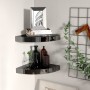 Corner floating shelves 2 pcs glossy black MDF 25x25x3.8 cm by vidaXL, Shelves and shelves - Ref: Foro24-323890, Price: 25,91...